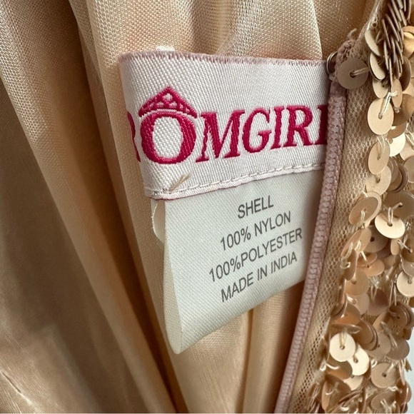 Promgirl Dress Long Sequin Formal Gold Strappy Back Prom Size 2 Extra Small - Picture 6 of 6